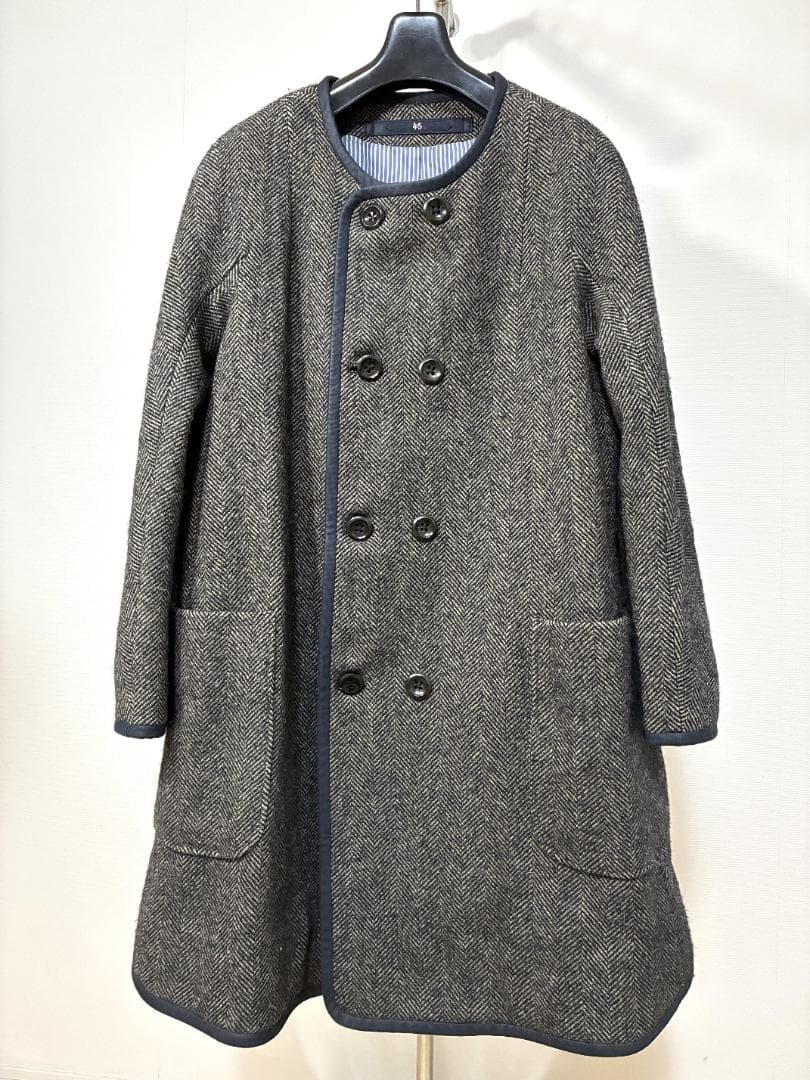 45RPM 45R（フォーティファイブ・アール）ノーカラー ツイード コート