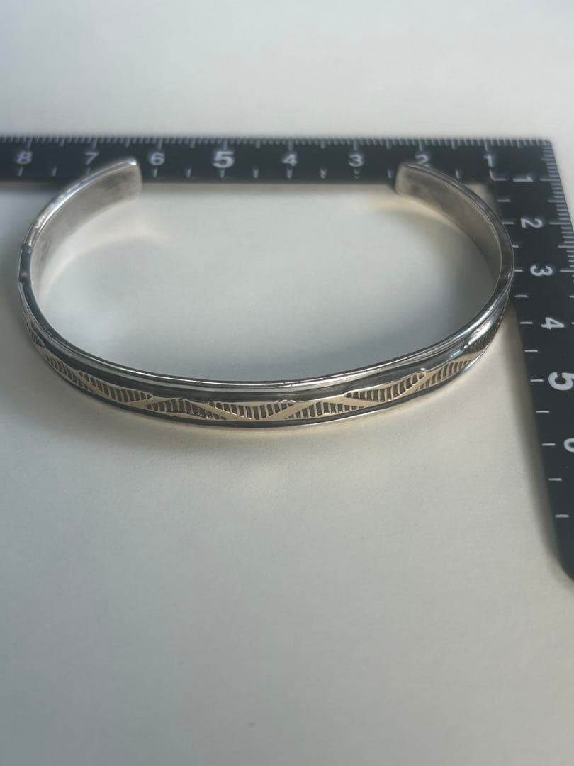 希少　ブルースモーガン　14K×シルバー　ナバホ　バングル
