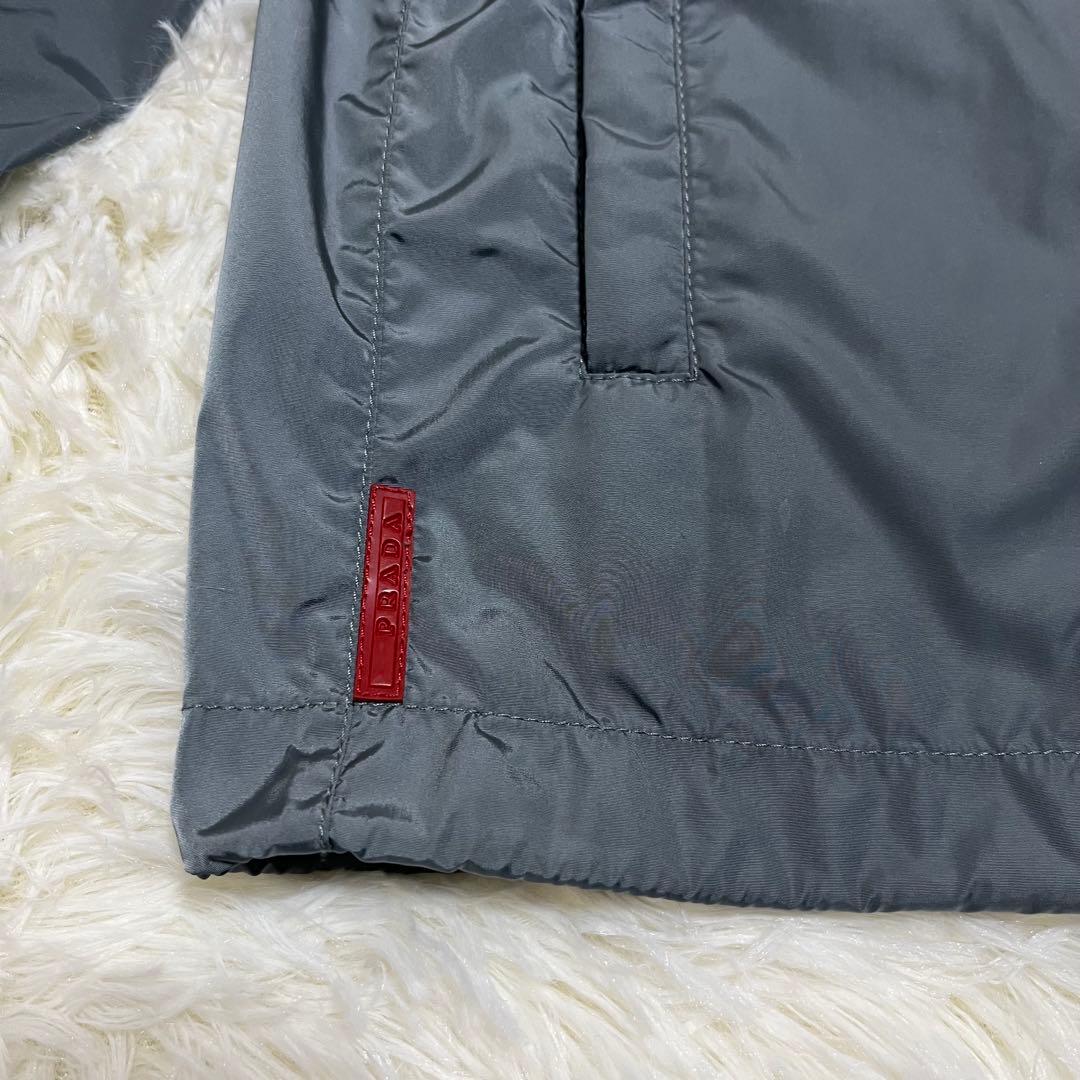 PRADA SPORT ナイロン パーカー フード付き グレー XLサイズ