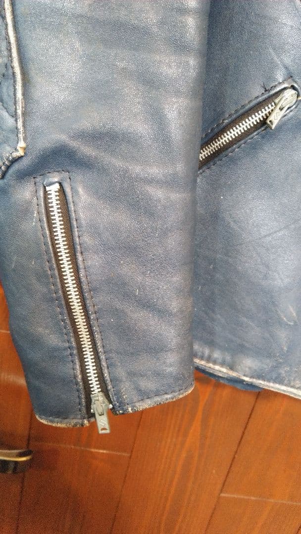 貴重ヴィンテージ ７０'s英国製　G-MAC　ブルーレザーライダース　ロンジャン