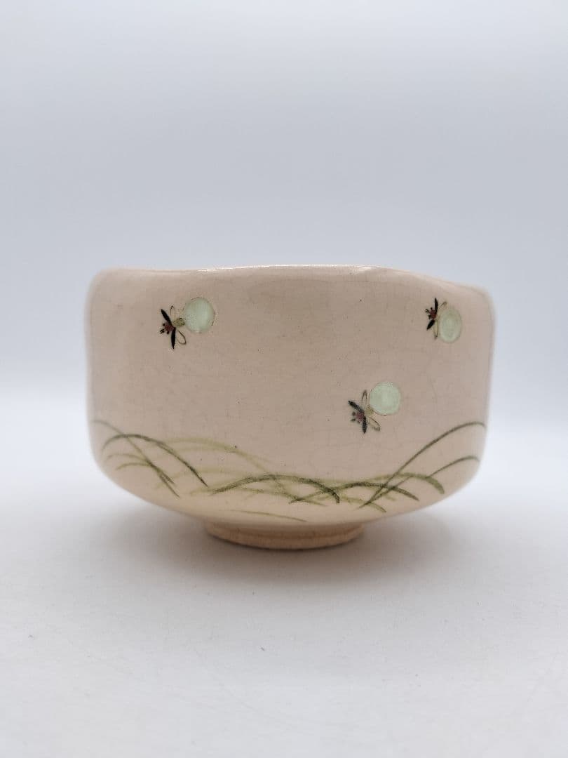 c664 茶碗 白楽 蛍火(闇光) 桂窯 伊東桂楽 木箱 茶道具 古物