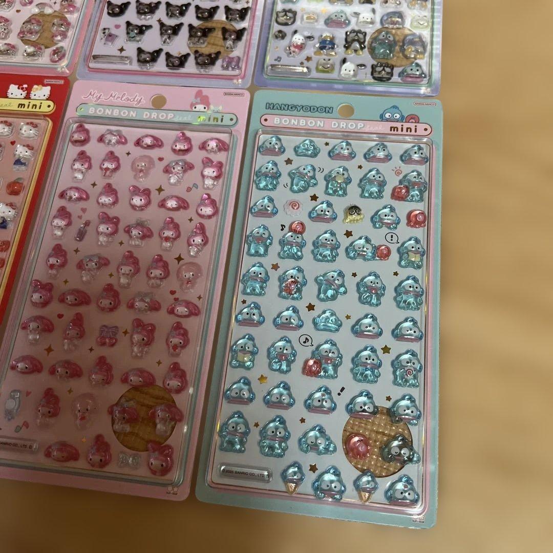 サンリオ　ミニボンボンドロップシール　6種
