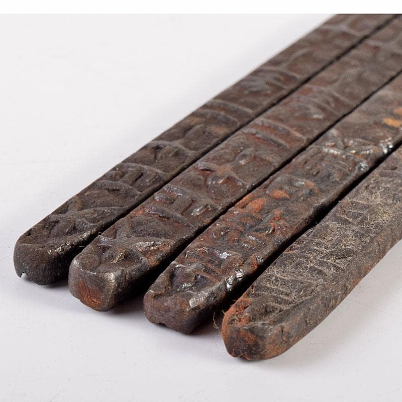 茶道具　古鉄　火箸　二組　文字あり　C　6932