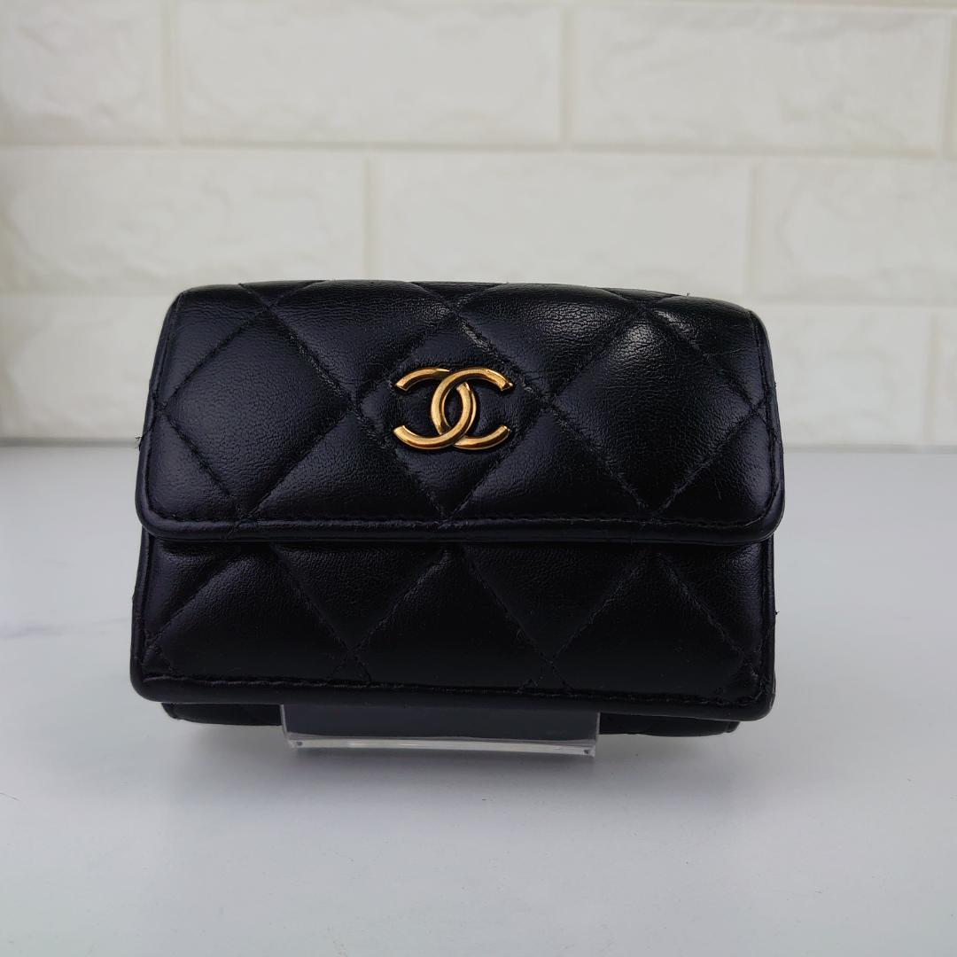 【めめ様用】シャネル　マトラッセ三つ折り　ナノ財布　【希少・カンボン柄】2197