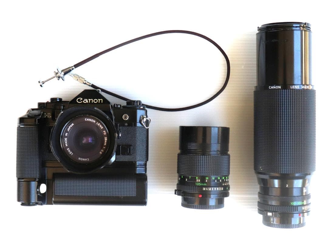 Canon　A-1本体　レンズ3本　モータードライブ　セット