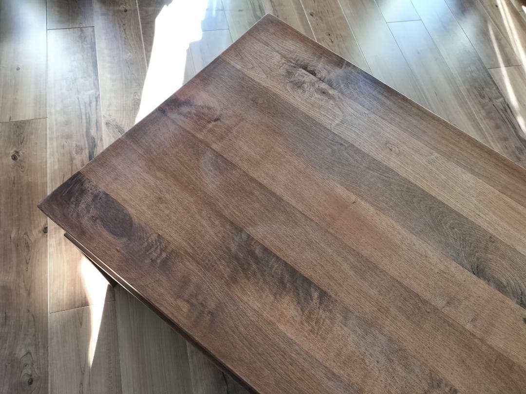 あや　レア 中棚付き ウォールナット 無垢 ローテーブル 板厚20mm