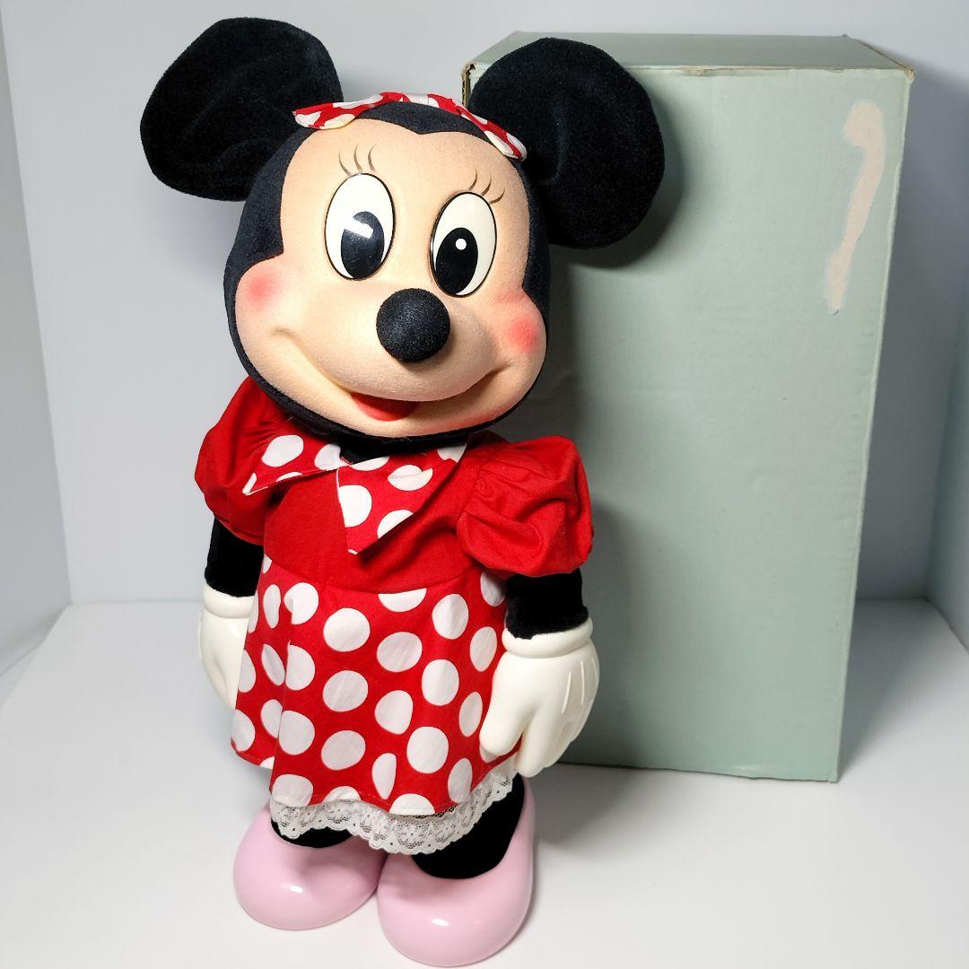 当時物 レア サンキョー ミニーマウス 首振り オルゴール 人形 ドール 特大