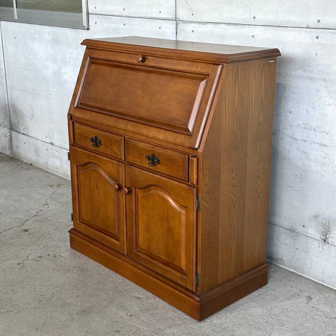 ✦カリモク✦ヴィンテージ ライティングビューロー デスクキャビネット 昭和レトロ