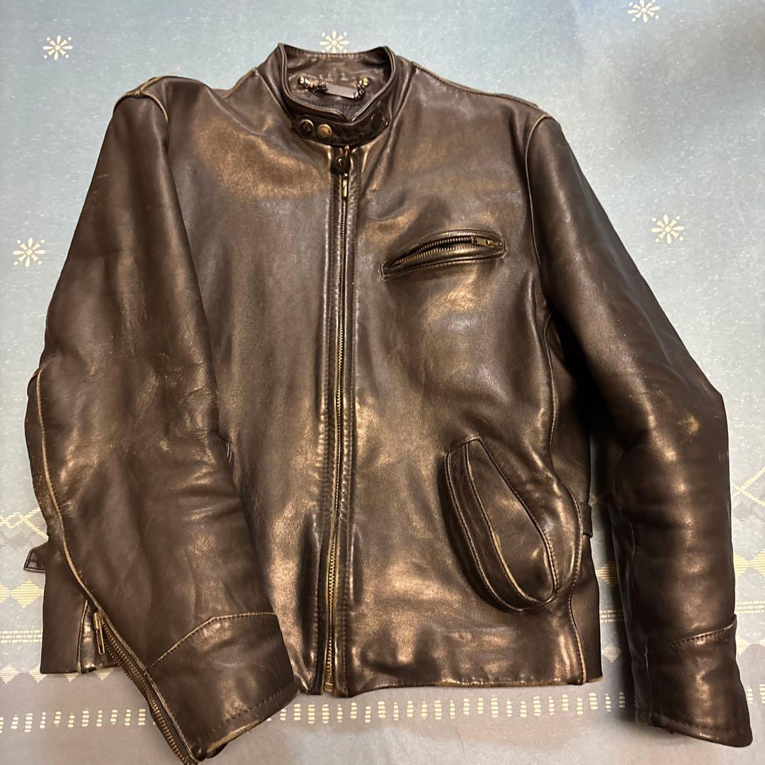 ハーレーダビッドソン シングルライダースジャケット 革ジャン 80s 当時物