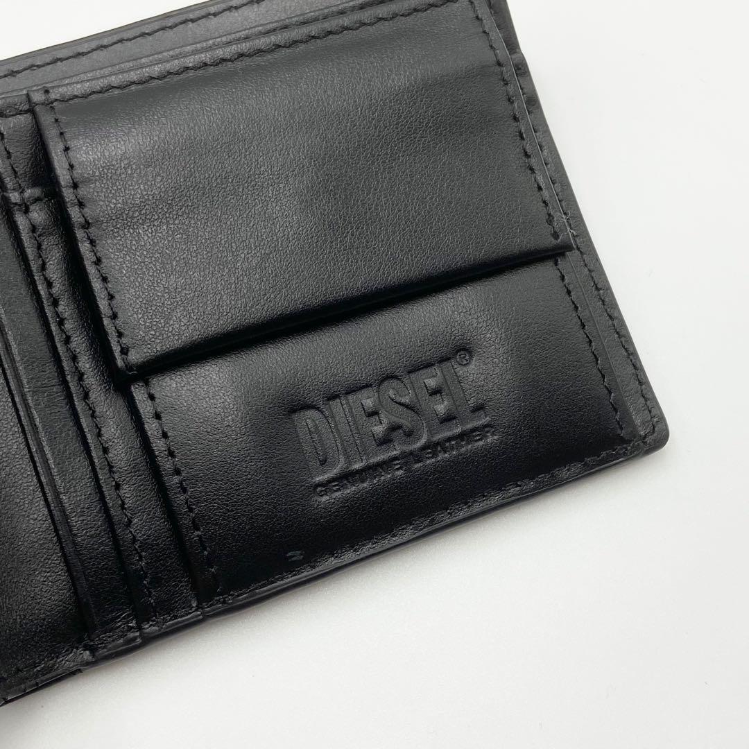 極美品　DISEL ディーゼル 1DR ワンダー　折り財布　レザー　ブラック