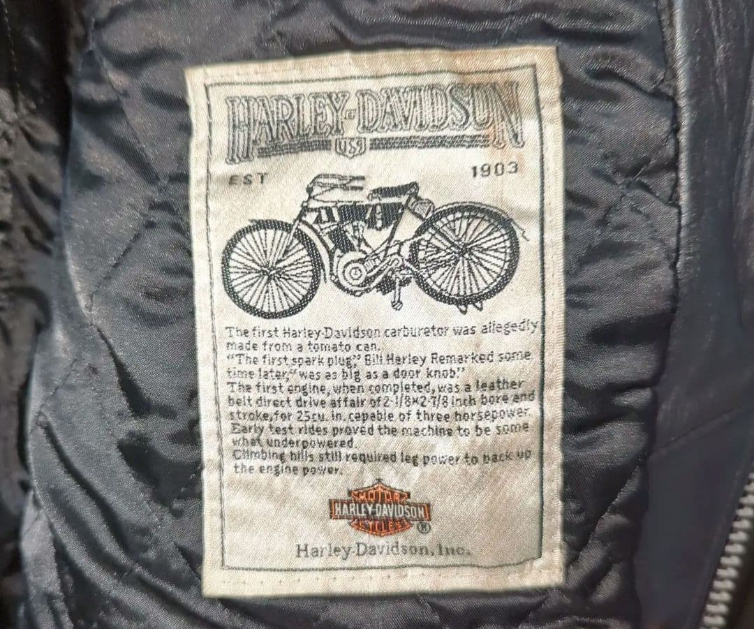 ハーレーダビッドソン　ライダースジャケット　革ジャン　80s usa製　レザー