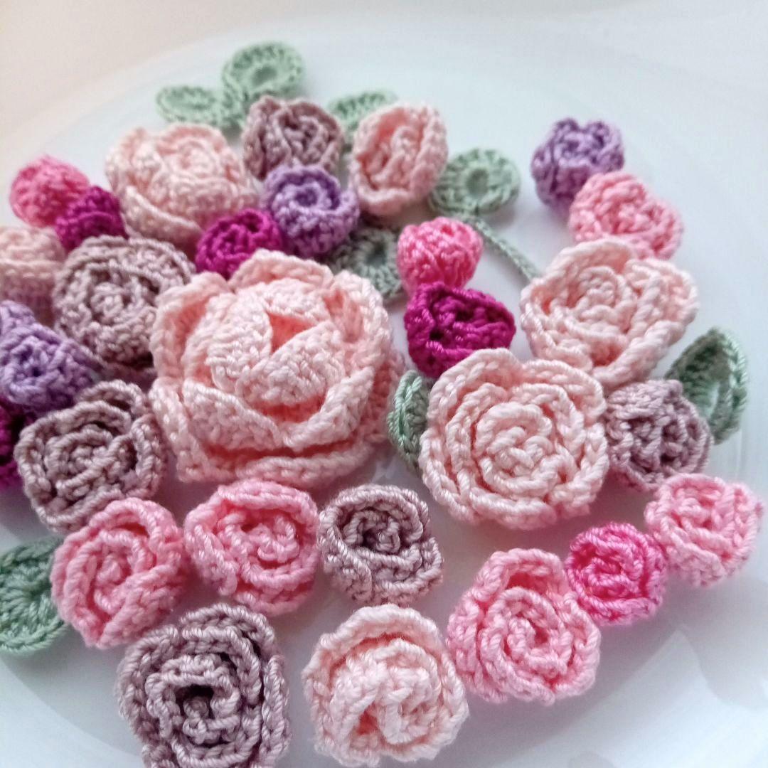 tulip ✻新色先行販売✻ かぎ針編みの花 立体 お花モチーフ 花束