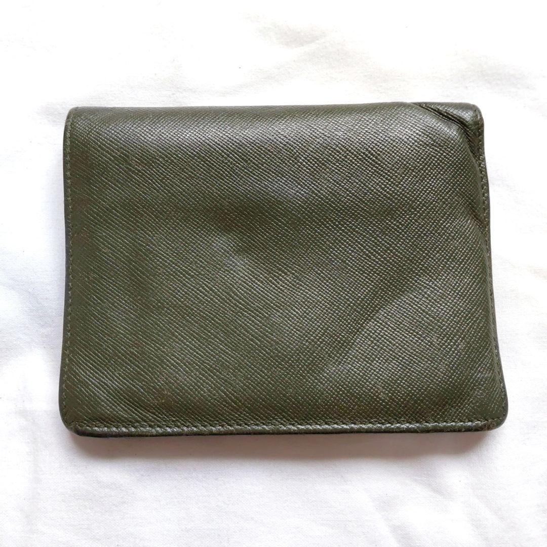 レア色✨PRADA サフィアーノレザーダークグリーンオリーブグリーン二つ折り財布