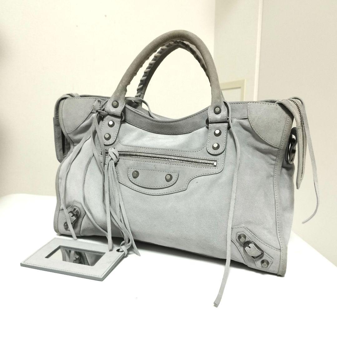 バレンシアガ　シティ　バッグ　ジャイアント　スウェード　ベロア　トートバッグ