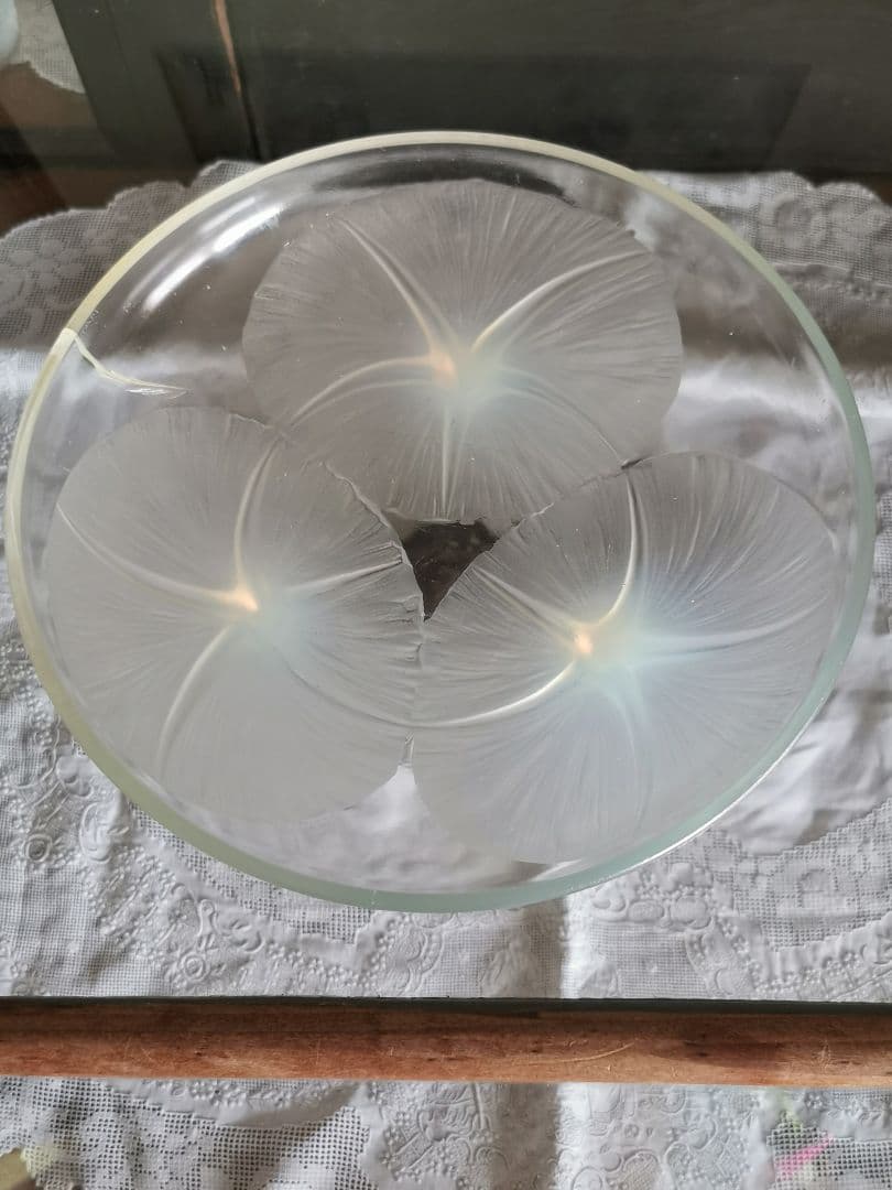 アンティーク ラリック Volubilis 朝顔水鉢 オパルセントガラスボウル