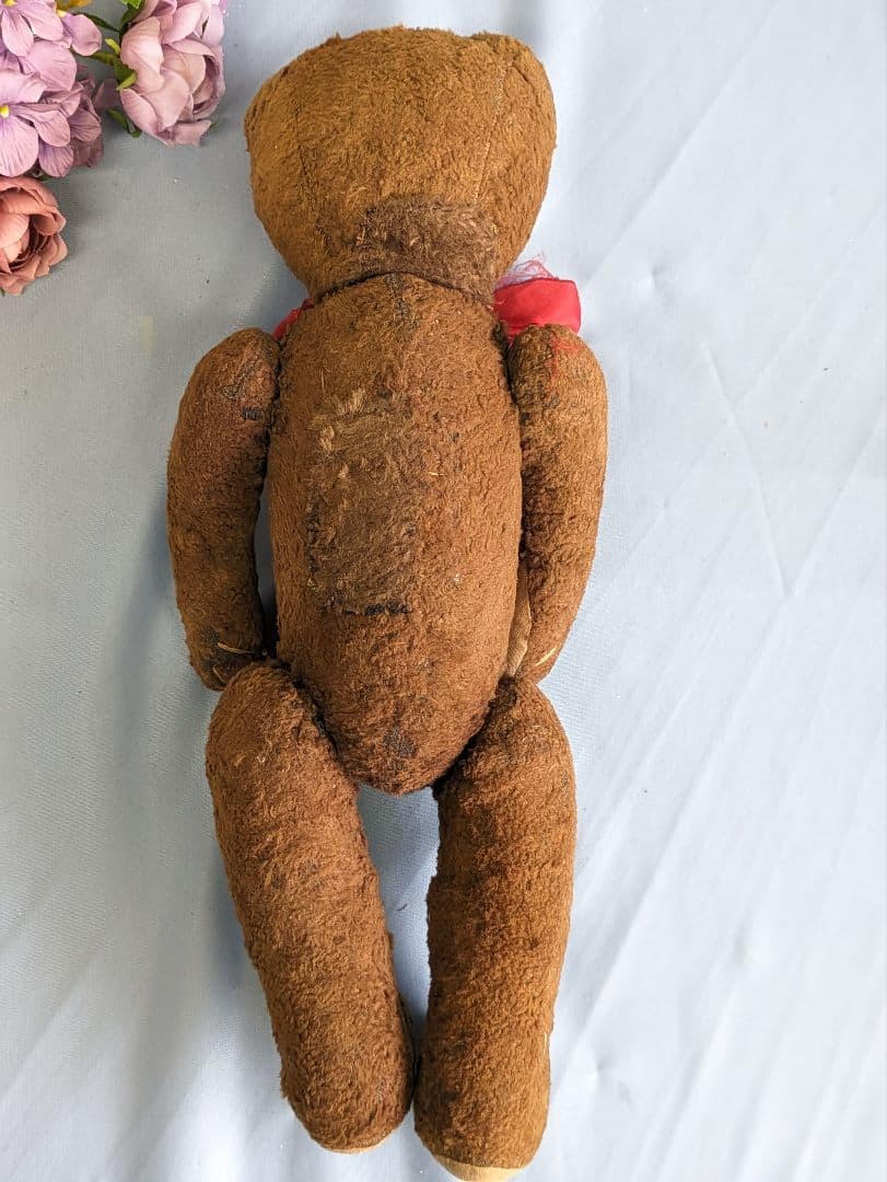 フランス アンティーク テディベア 34cm 1950年代 パッチワークあり