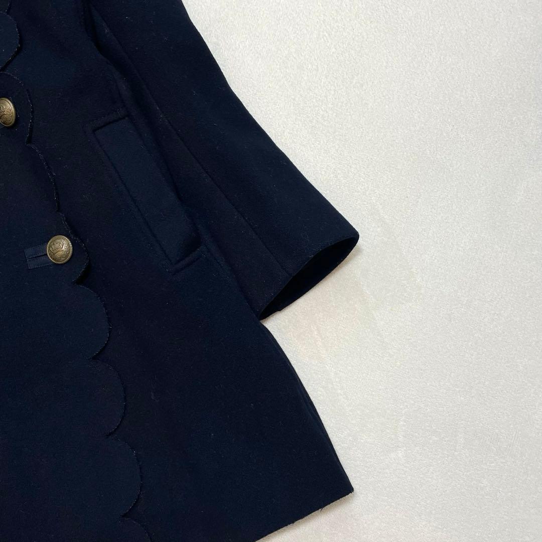 レッドヴァレンティノ スカラップダブルブレストウールブレンドコート 40 M