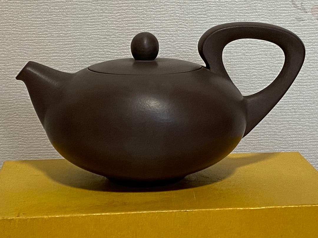 ♦中国？台湾 陸羽造 扁壺形 茶壺 茶道具 煎茶道具 茶器 急須 骨董品