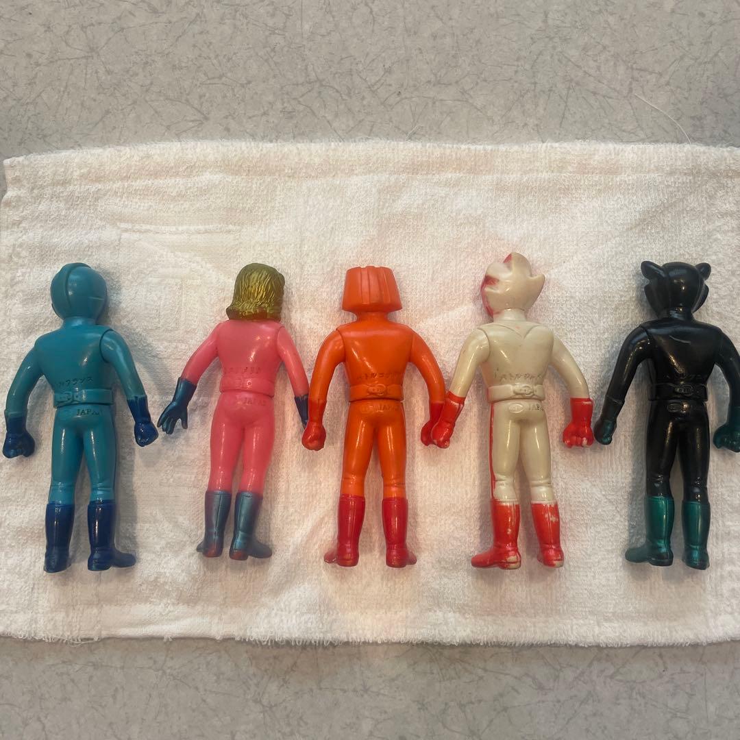バトルフィーバーJ 5体 特撮 ヒーロー ソフビ 1979年 当時物 ポピー