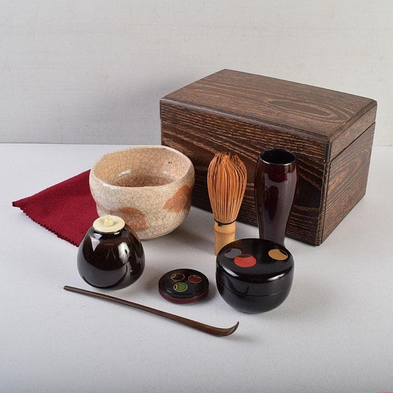 茶道具　桑茶箱　茶碗　棗　香合など　8点　一式　M　R9405