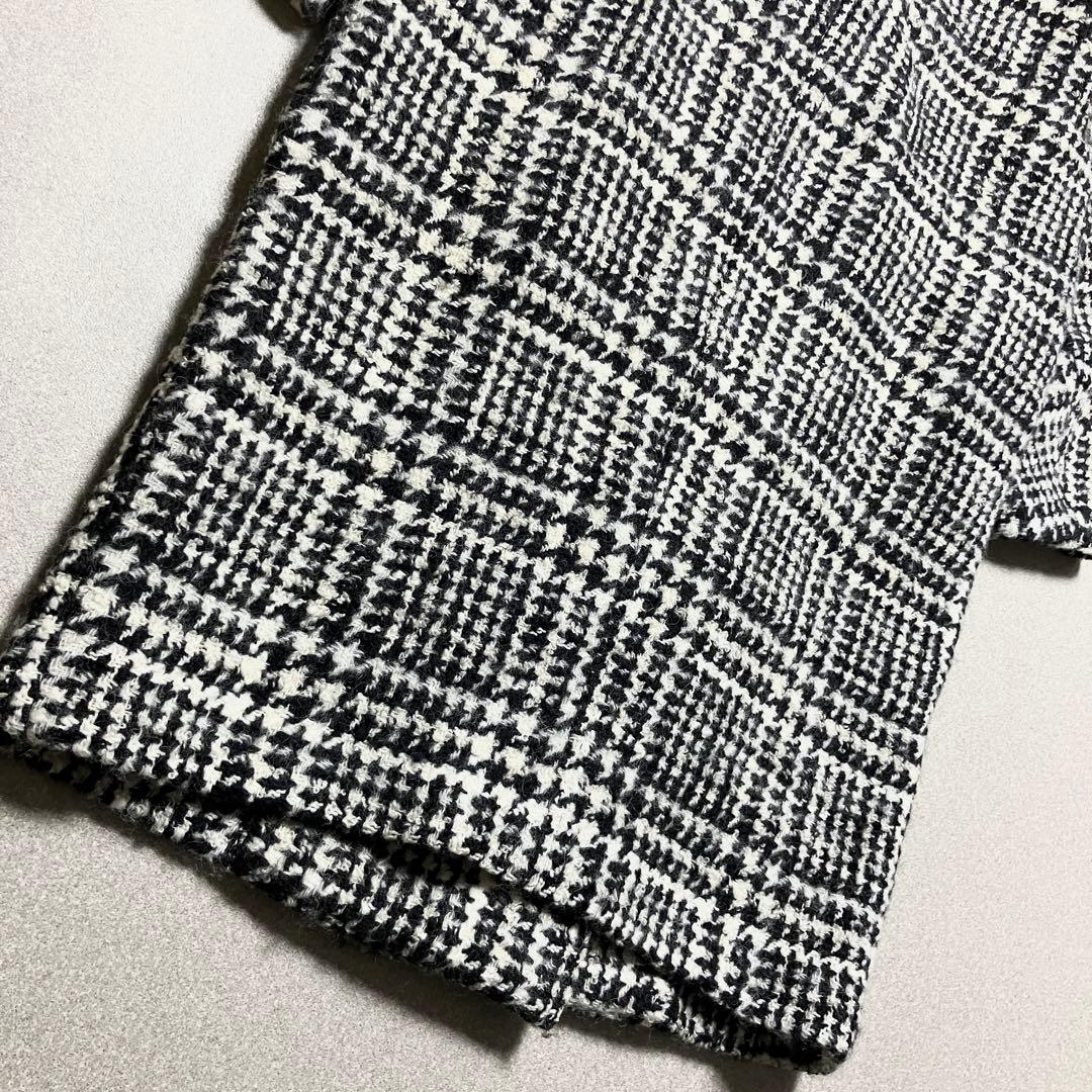 【千鳥柄 コクーン シャギー】クラネ オーバーコート ツイード ロングチェスター