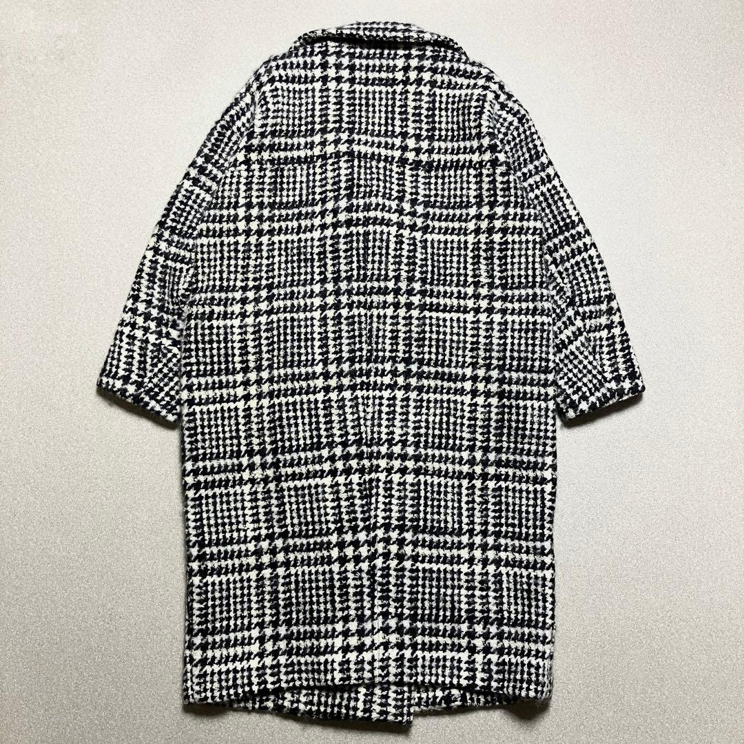 【千鳥柄 コクーン シャギー】クラネ オーバーコート ツイード ロングチェスター