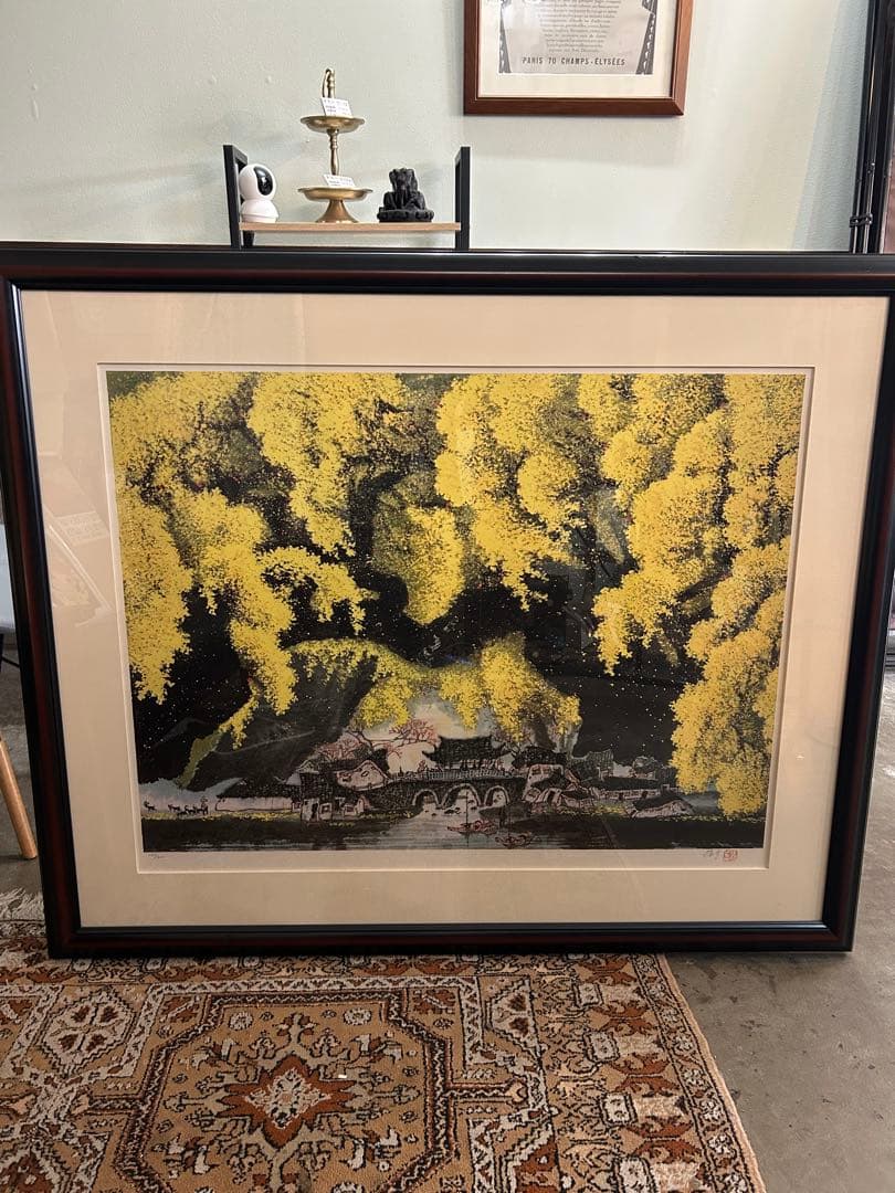 チャンプー　張歩　リトグラフ　中国人画家・張歩「金秋」﻿ 125/200