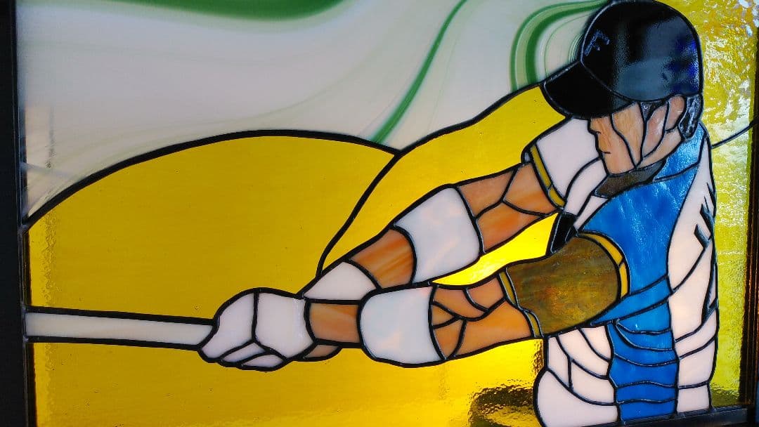 ステンドグラスパネル侍ジャパン 156-1