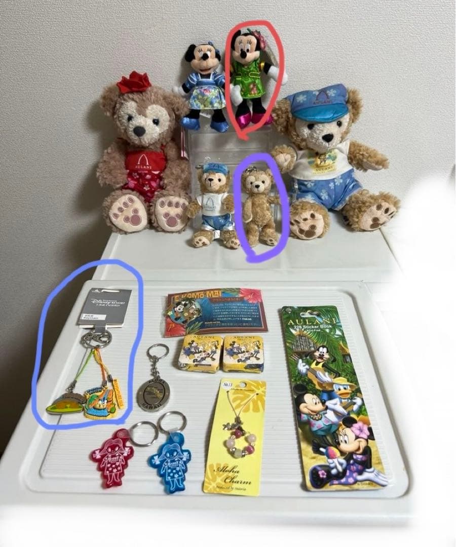 ディズニー、アウラニ（ハワイ、上海、香港）ダッフィー、シェリーメイぬいぐるみ