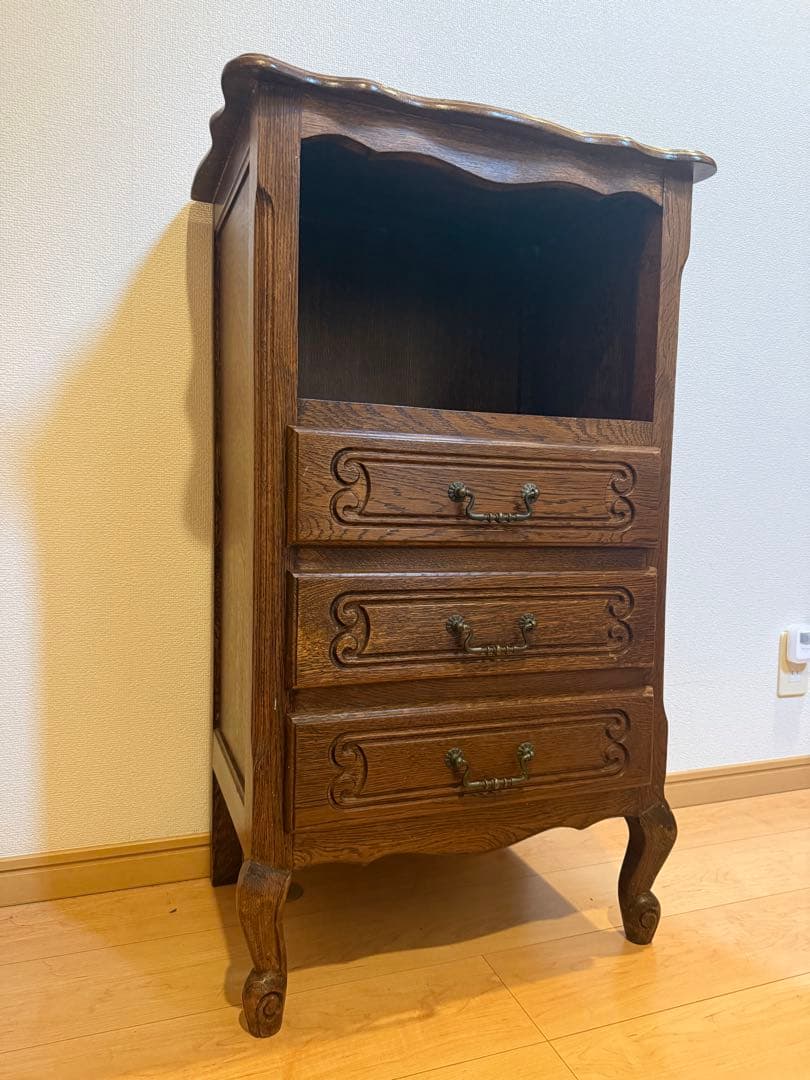 【】三越　ブルージュオーク材 サイドチェスト　電話台　ルーマニア