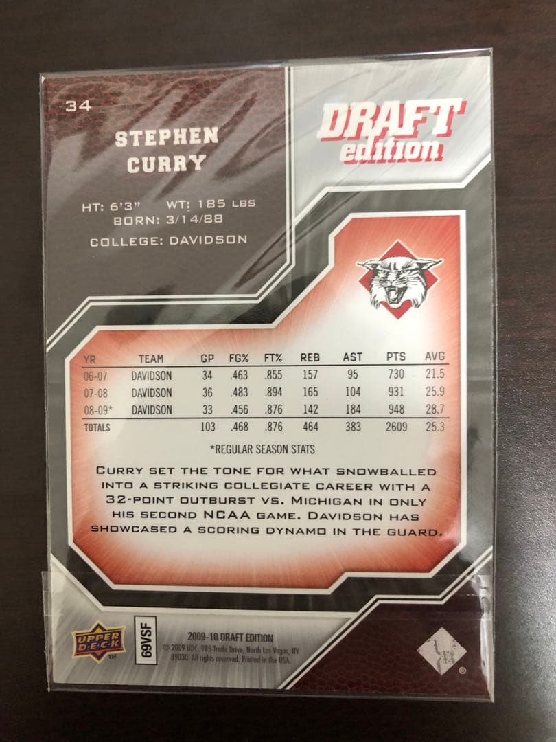 その他 2009 Stephen Curry Upper Deck RC