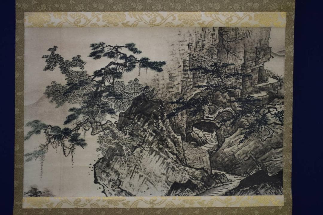 複製/雪舟/四季山水図/工芸/布袋屋掛軸HF-992