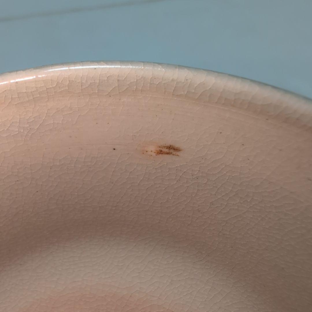 膳所焼　色絵　葦茶碗