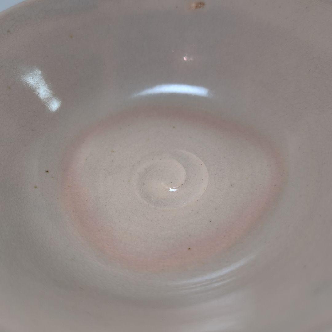 膳所焼　色絵　葦茶碗