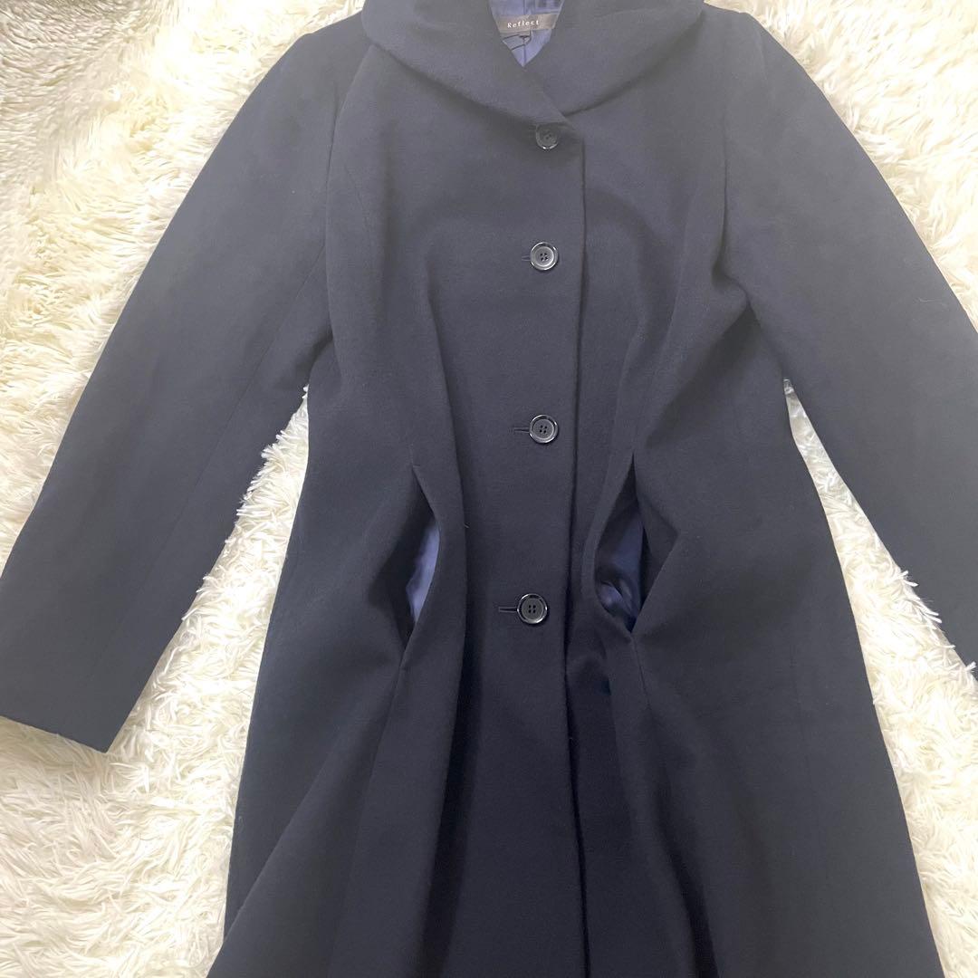 新品*Reflectリフレクト　ニュアンスネックアンゴラ羊毛コート　尾州産日本製