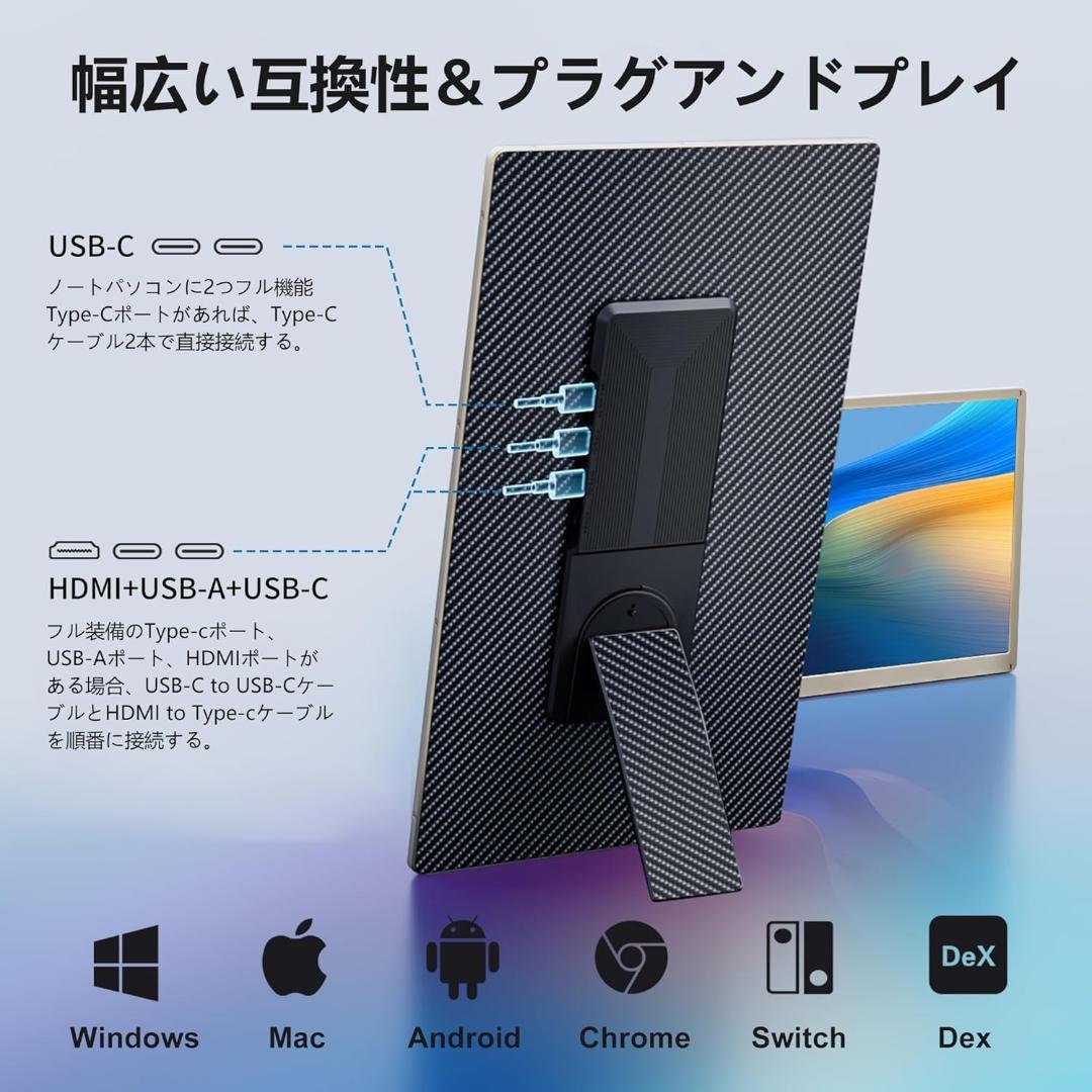 【S6】LivElect 15.6インチ デュアルモバイルモニター 1080P