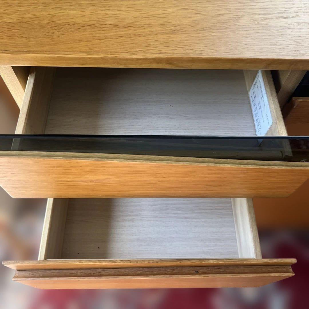 ナチュラルウッド スリムデザインチェスト　サイドボード　リビングボード