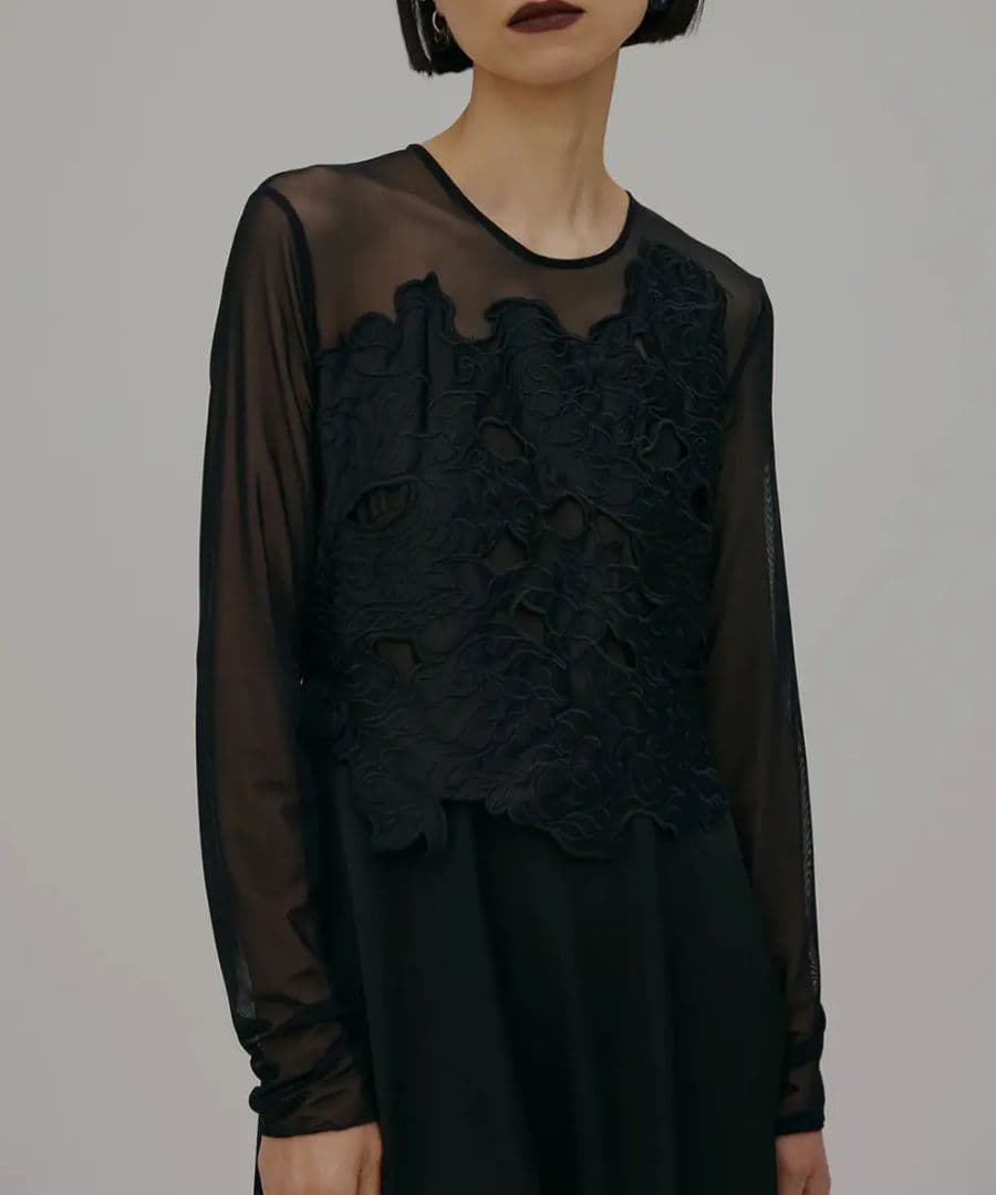 新品タグ付　Ameri UPPER EMBROIDERY FLARE DRESS