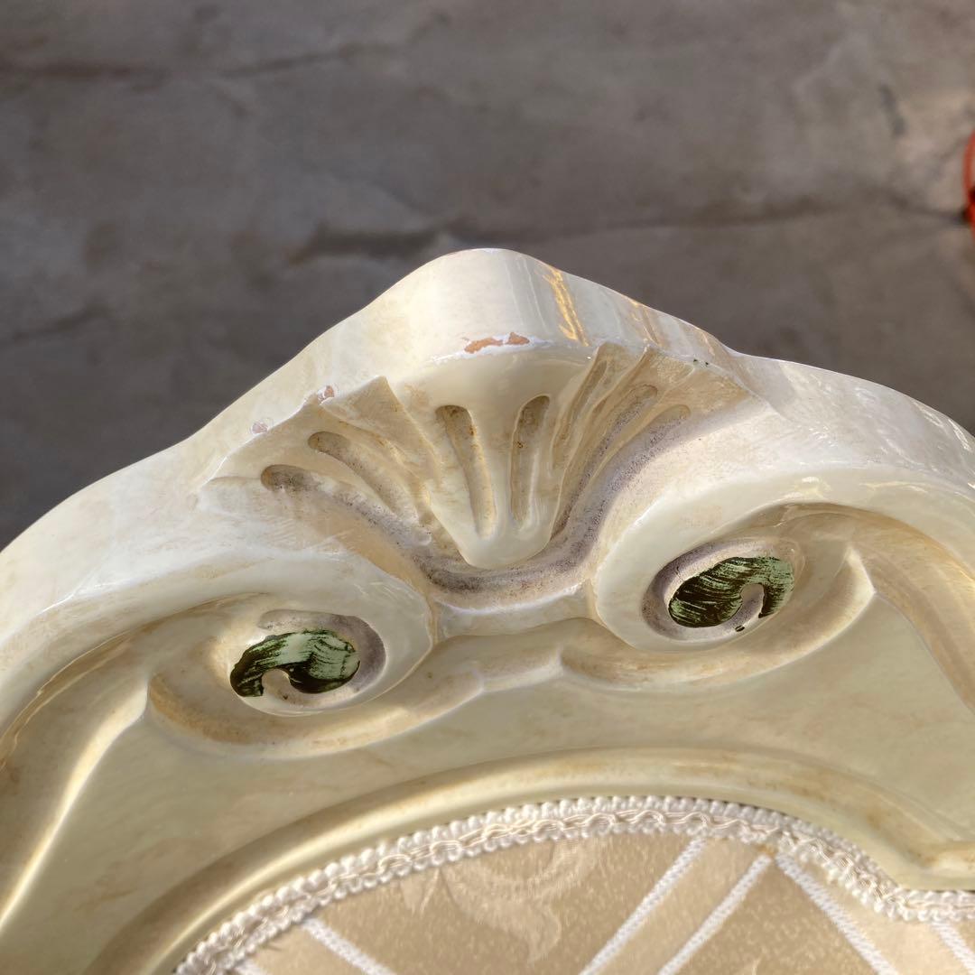 ほ*着様 白家具 猫脚 ダイニングチェア 布張り アンティーク調 A