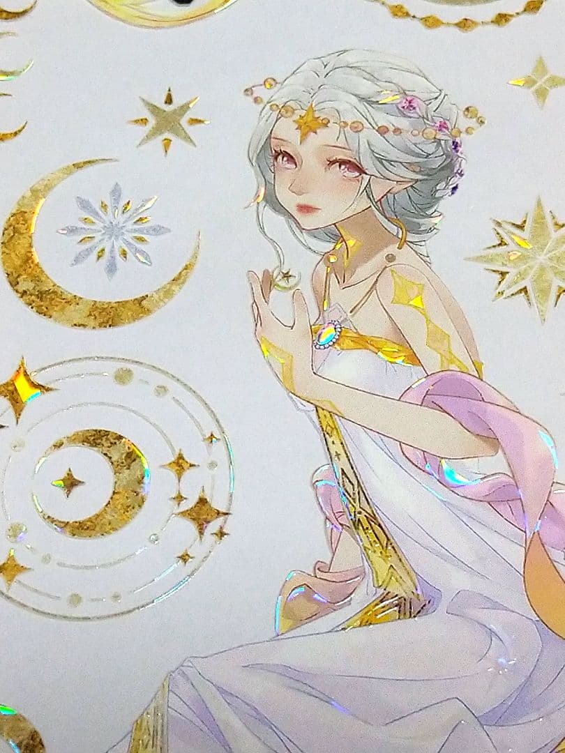 ✩再販✩J529＃指尖月(贝壳光)夏日野炊切り売り海外人物マステ女の子