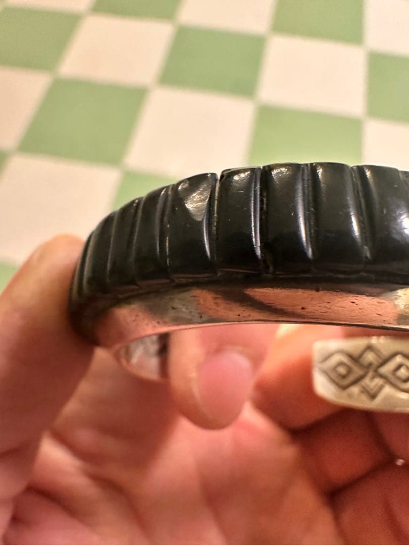 Ray Adakai レイアダカイ オニキス インレイバングル ナバホ