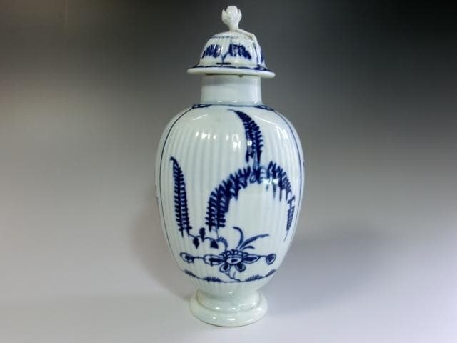 壷■マイセン調 西洋 染付の花の絵 Betch Worth B5 唐草 骨董品■