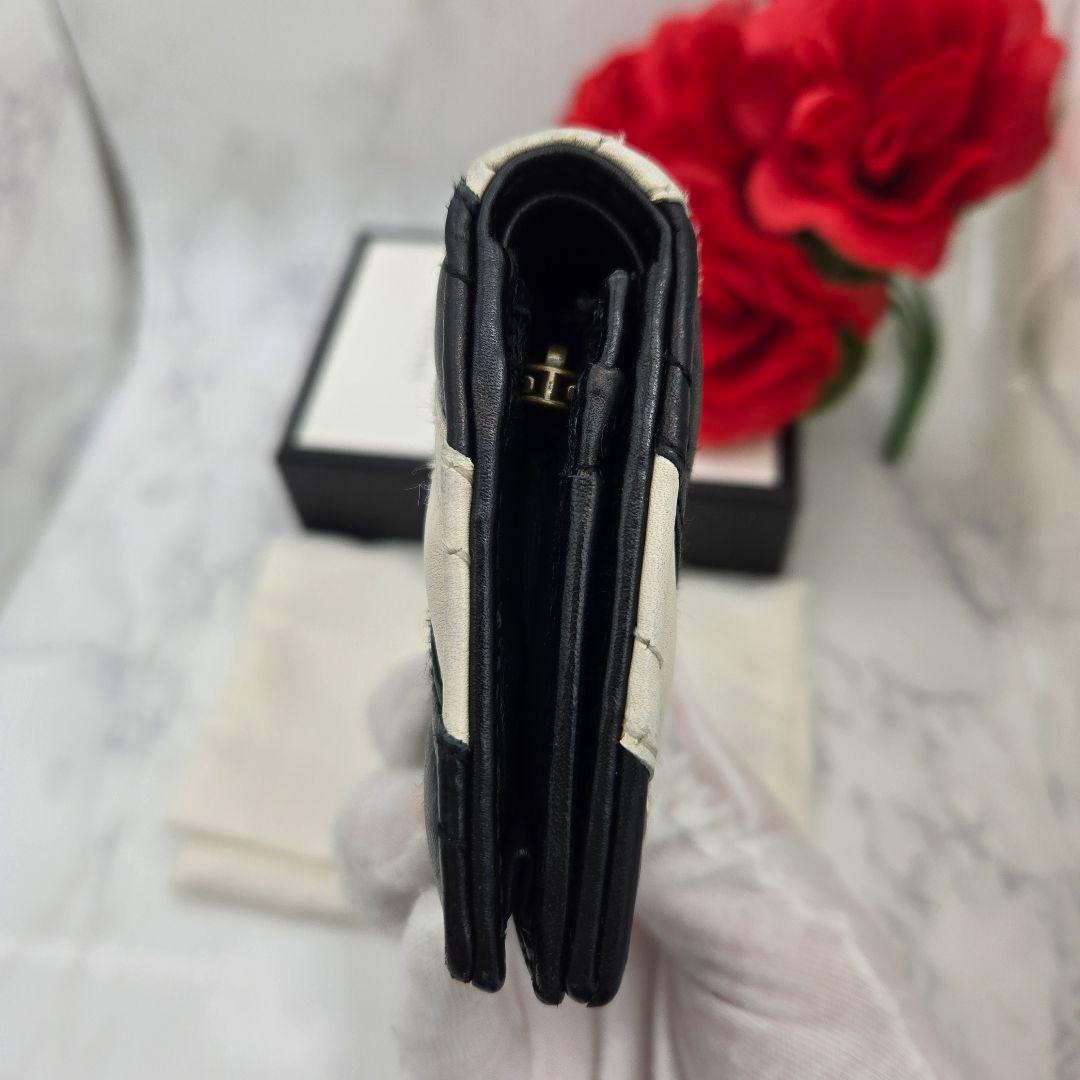 【美品】 GUCCI グッチ 折り財布 財布 GG マーモント キルティング 黒