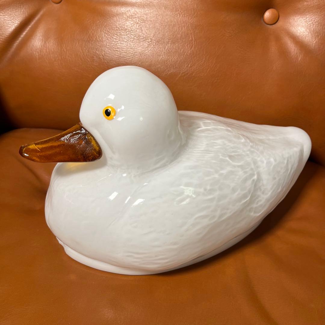 希少　当時物　アヒルスタンドライト 乳白色　ガラス 照明　ランプ