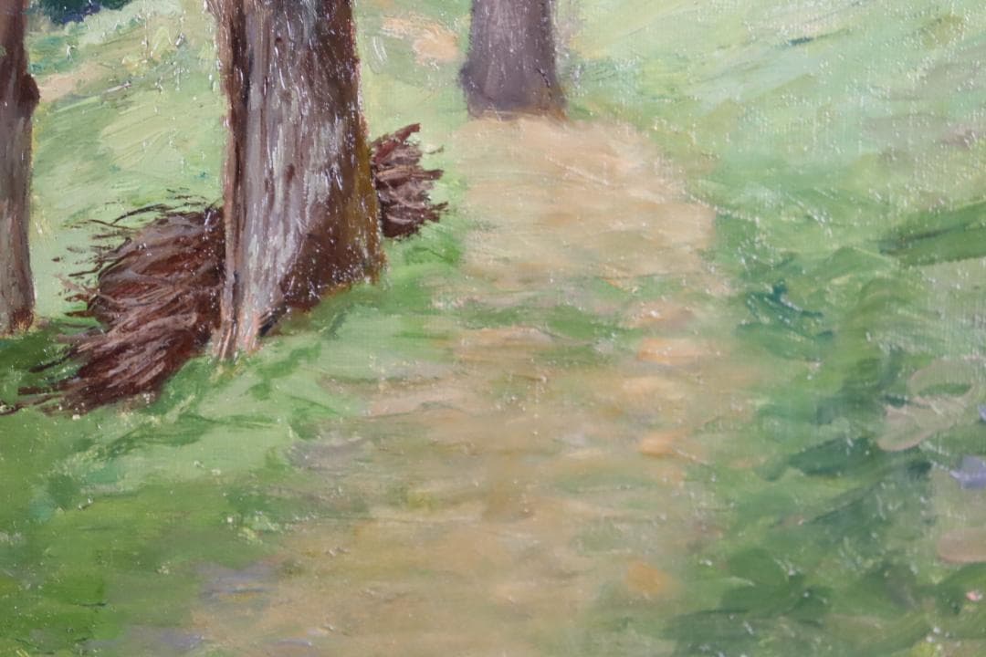 真作保証 19世紀古画 Charles-HenriQuinet 風景画油彩10号