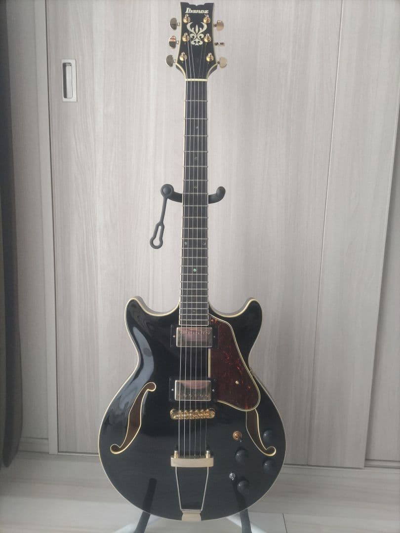 美品 Ibanez フルアコ AMH90-BK