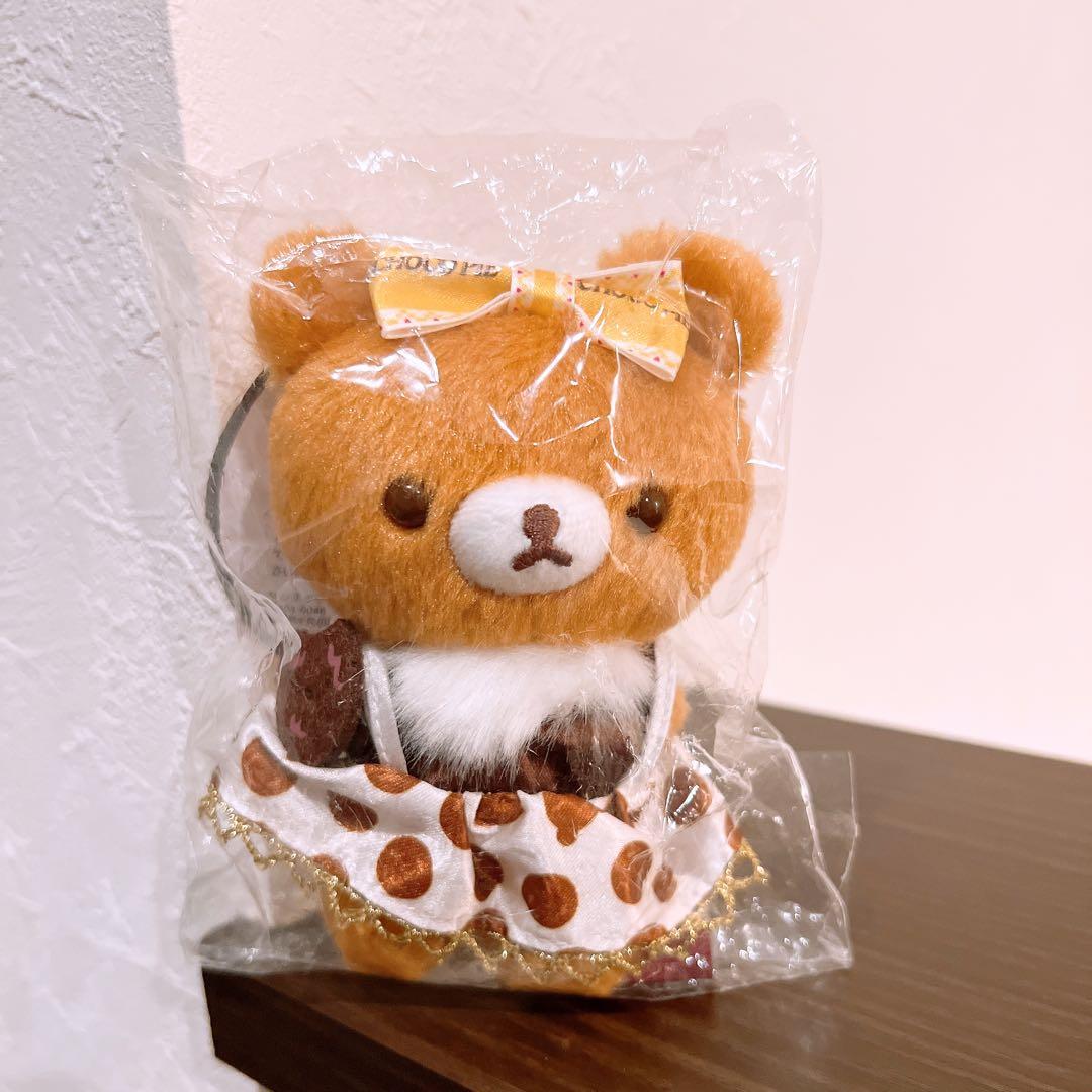 リラックマ　チャイロイコグマ　チョコパイ　ロッテ　おでかけぬいぐるみキーホルダー