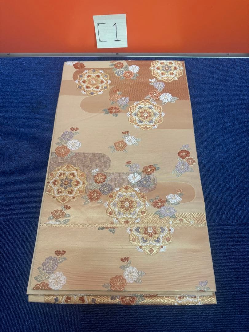 2680袋帯 古代彫金紋 西陣織 金糸　高級上質上品　約440cm 未使用