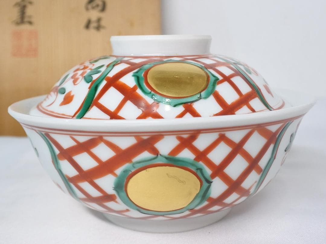 未使用 人間国宝 加藤卓男 幸兵衛窯 呉須赤絵蓋向付 5客揃