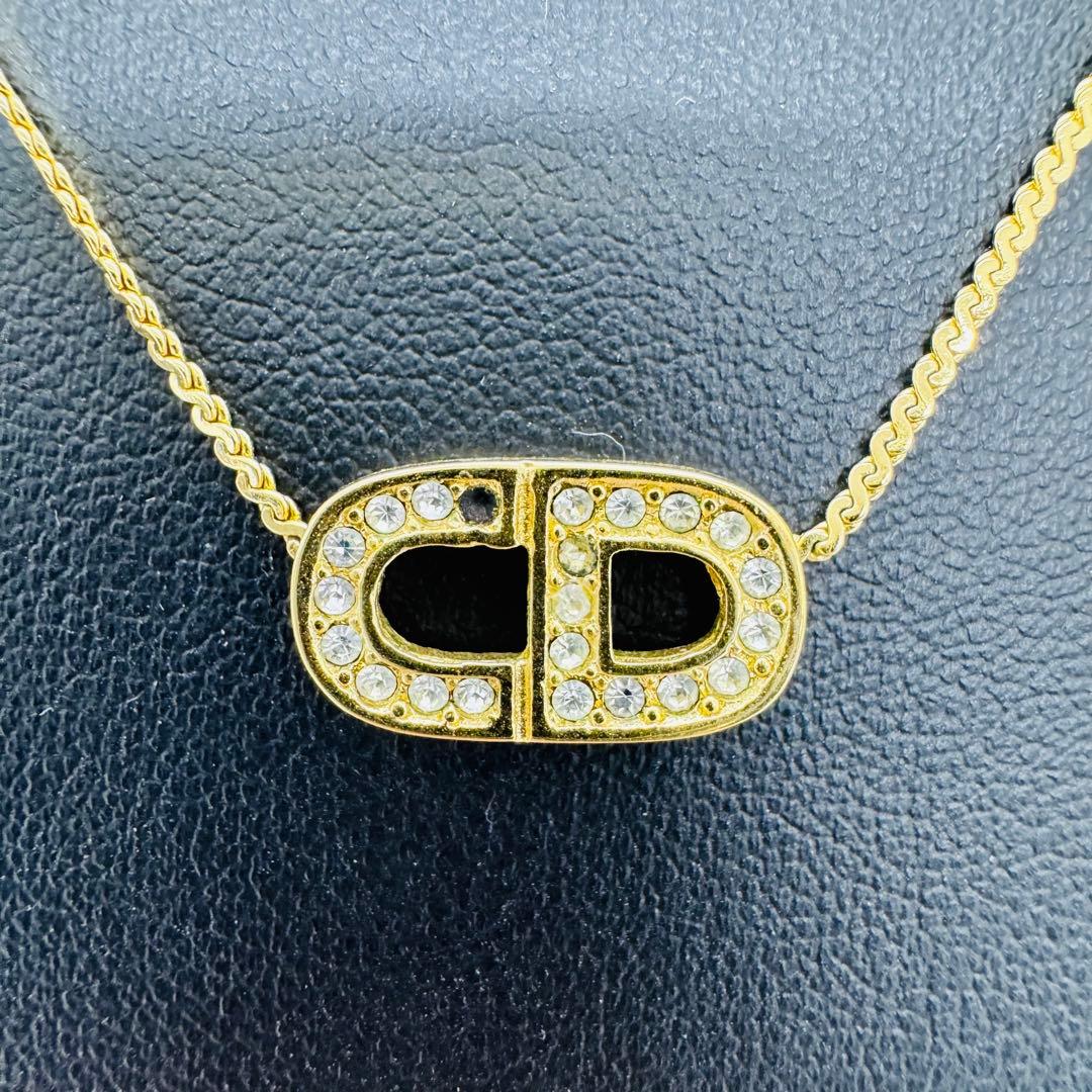 ✨Dior✨ディオール✨CD✨ラインストーン✨ゴールド✨ネックレス✨